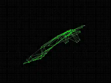 Spinning F-22 Raptor rendered in software — perspective projection, back-face culling, triangle rasterization